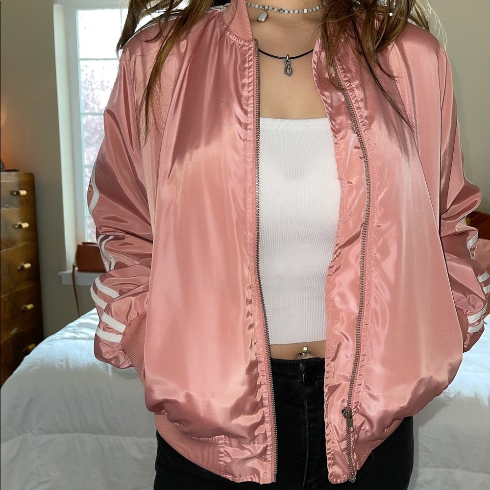 pink bomber jacket
